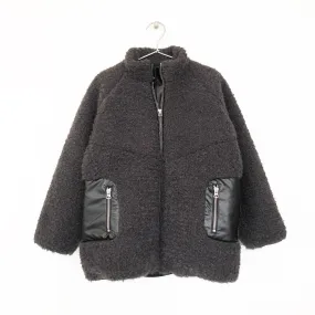 FAUX SHEARLING BOMBER JACKET