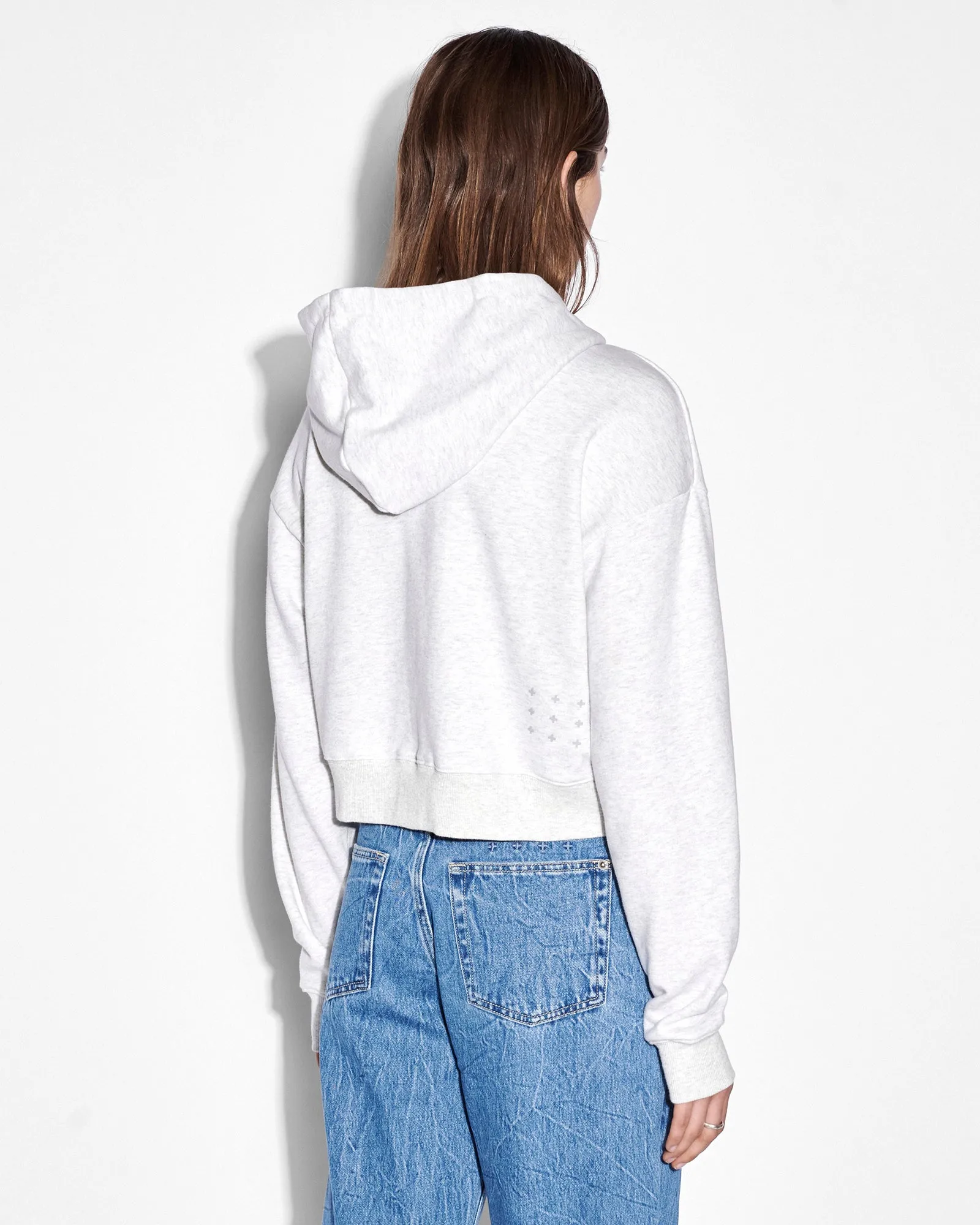 3X4 ORIGIN CROP HOODIE SNOW MARLE