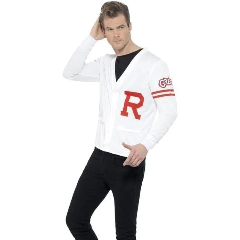 50s Grease Rydell Prep Costume Adult White Sweater