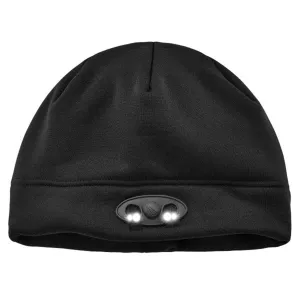 6804 Black Skull Cap Beanie Hat with LED Lights