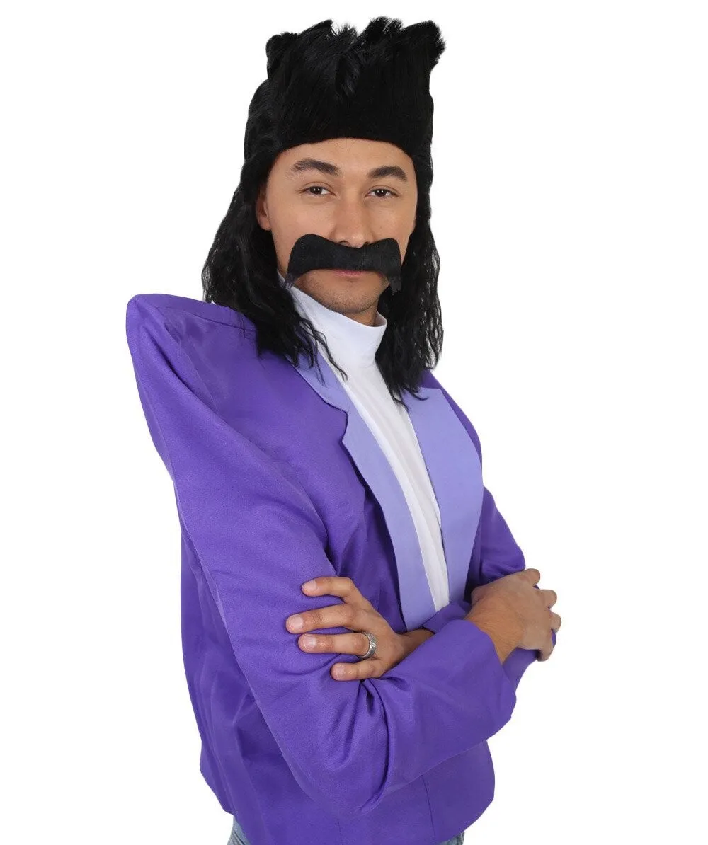 80's Rock Star | Dark Purple Suit with Mock Turtle Neck | Premium Halloween Costume