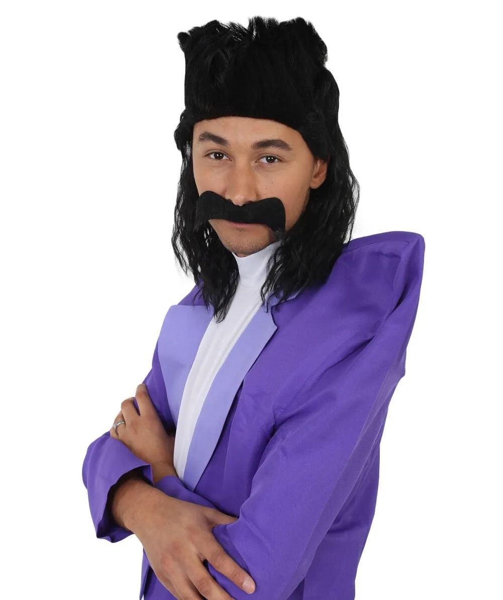 80's Rock Star | Dark Purple Suit with Mock Turtle Neck | Premium Halloween Costume