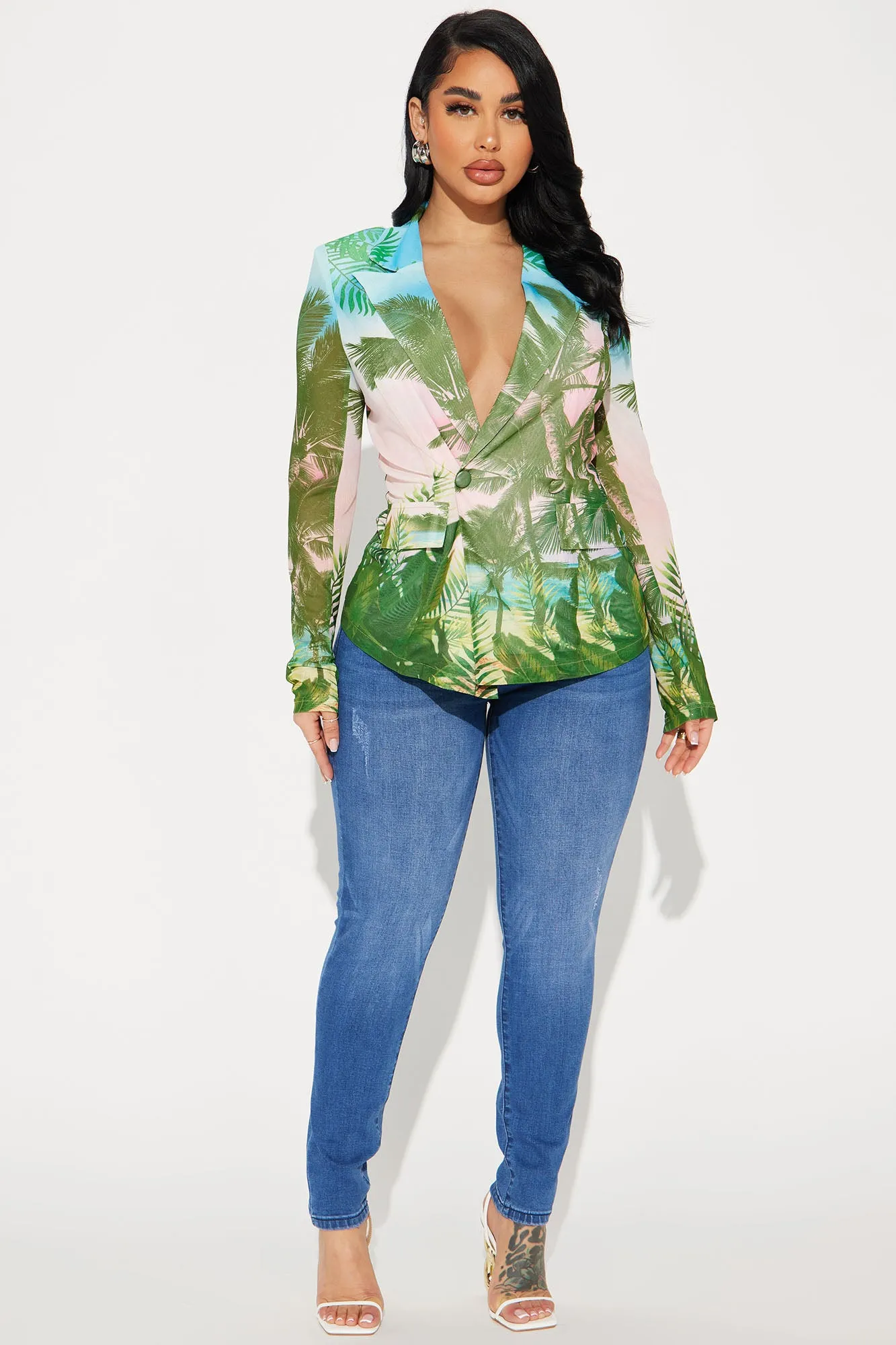 A Summer In The Tropics Blazer - Blue/combo