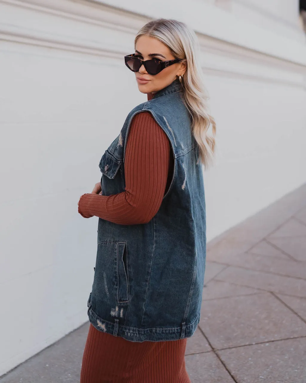 Adriel Oversized Denim Vest