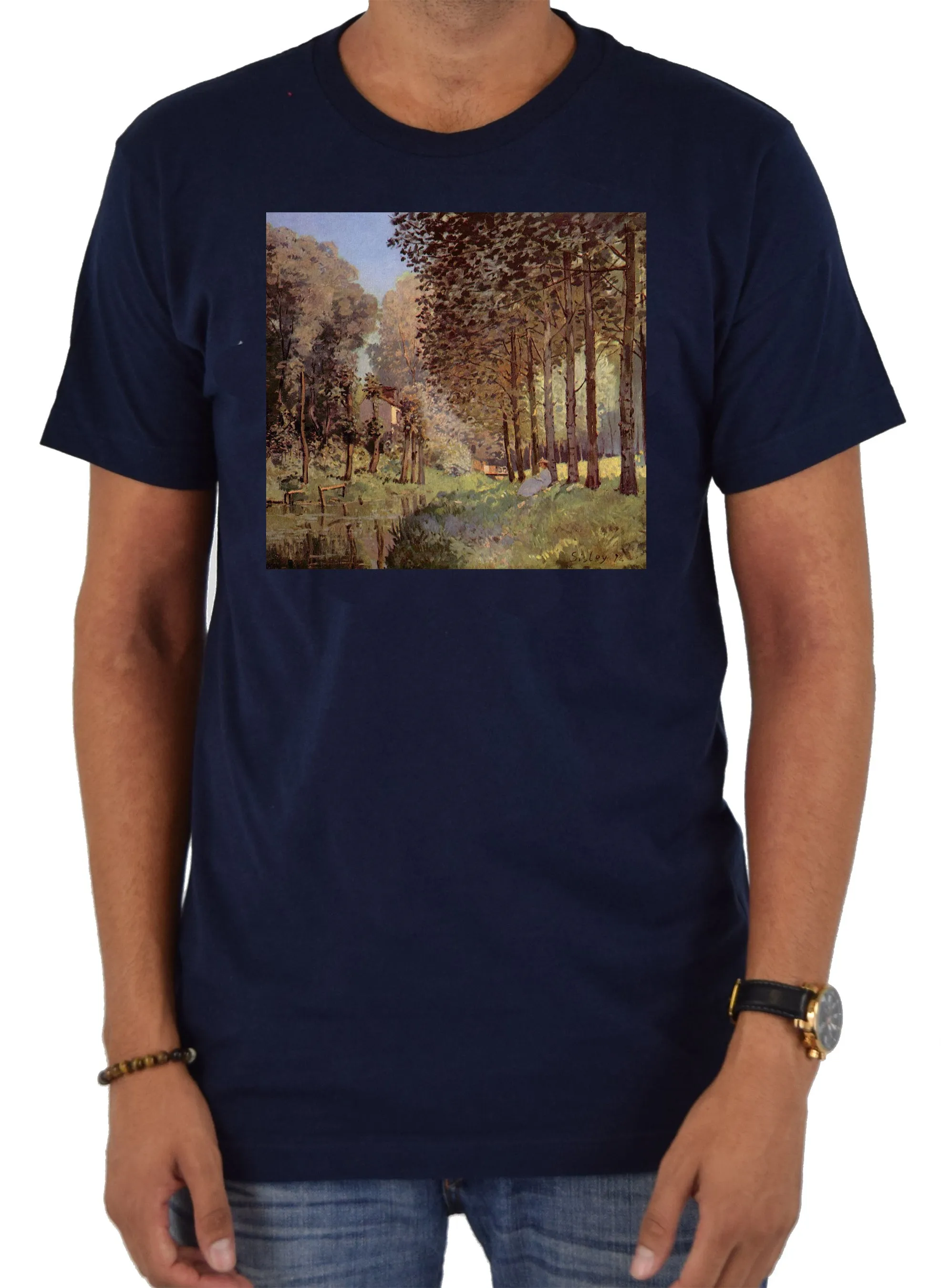 Alfred Sisley - Resting by a Stream at the Edge of the Wood T-Shirt