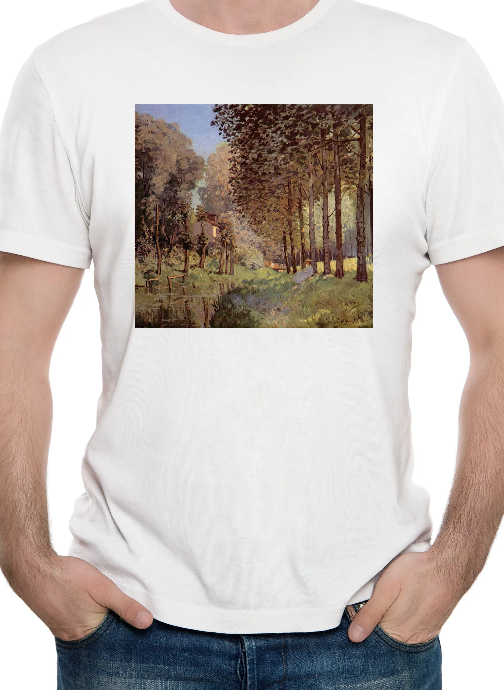 Alfred Sisley - Resting by a Stream at the Edge of the Wood T-Shirt