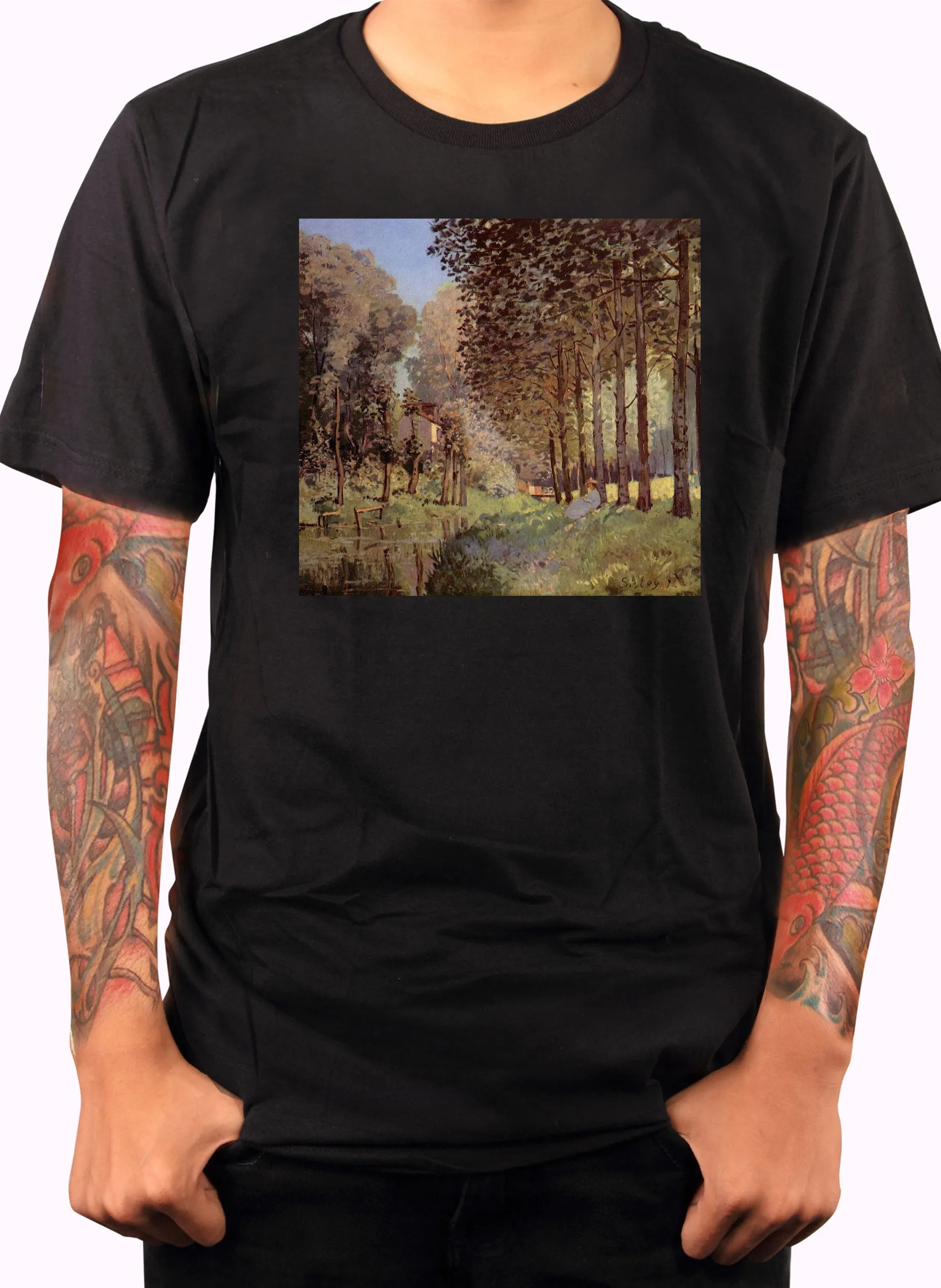 Alfred Sisley - Resting by a Stream at the Edge of the Wood T-Shirt