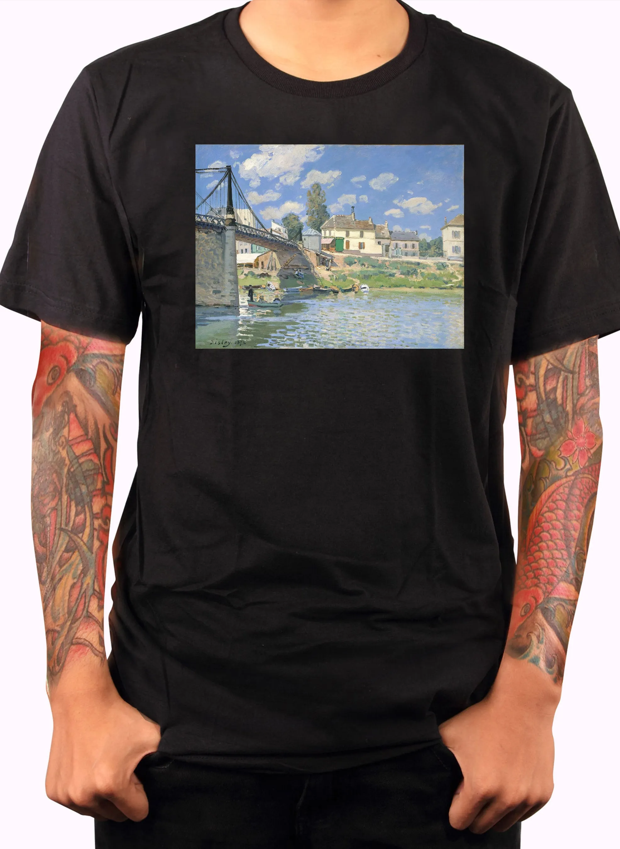 Alfred Sisley - The Bridge at Villeneuve-la-Garenne T-Shirt