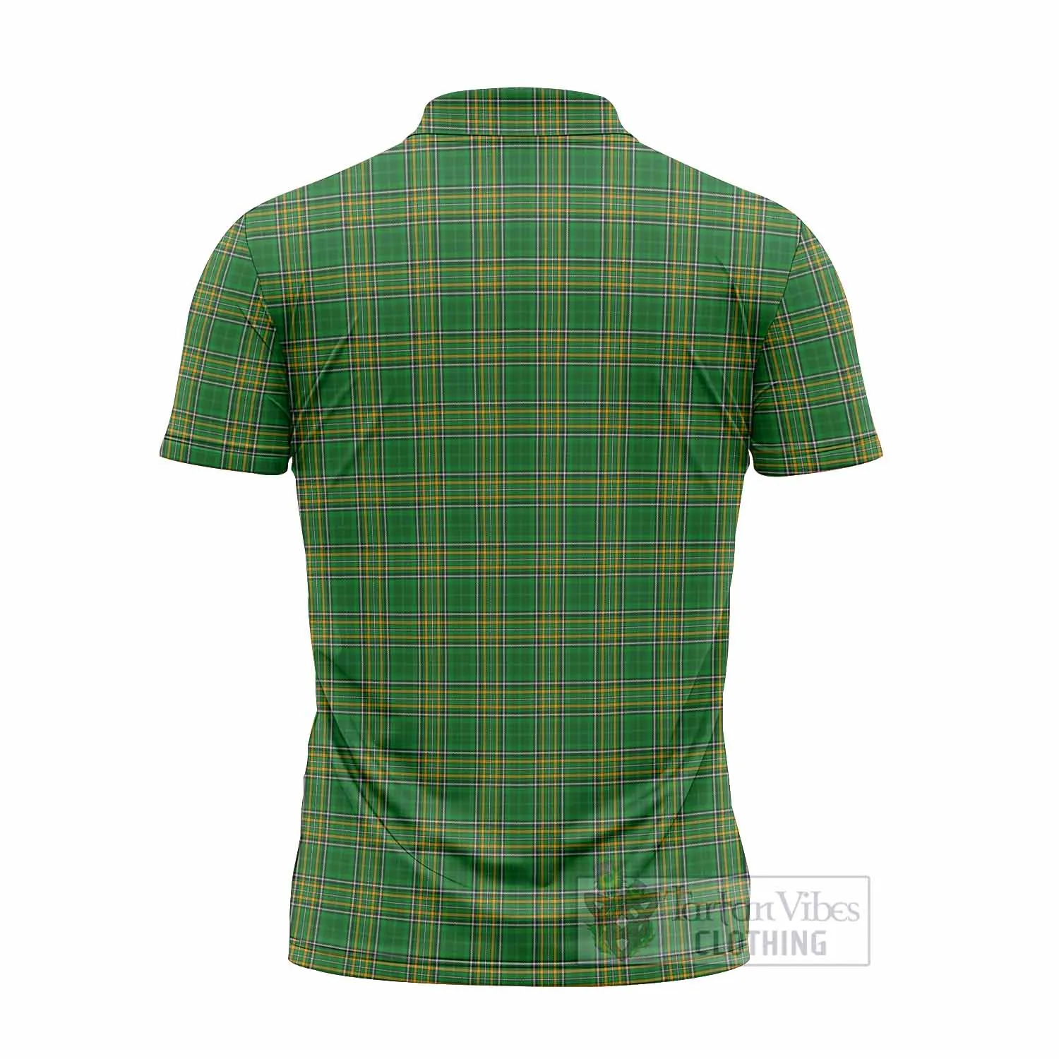 Alleet Irish Clan Tartan Zipper Polo Shirt with Coat of Arms