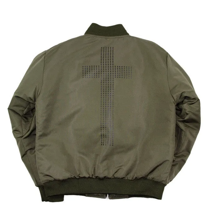 AM Aftermidnight NYC Bomber Jacket Olive Green