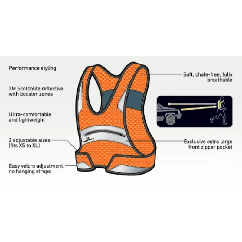 Amphipod Full-Visibility Reflective Vest Orange S/M