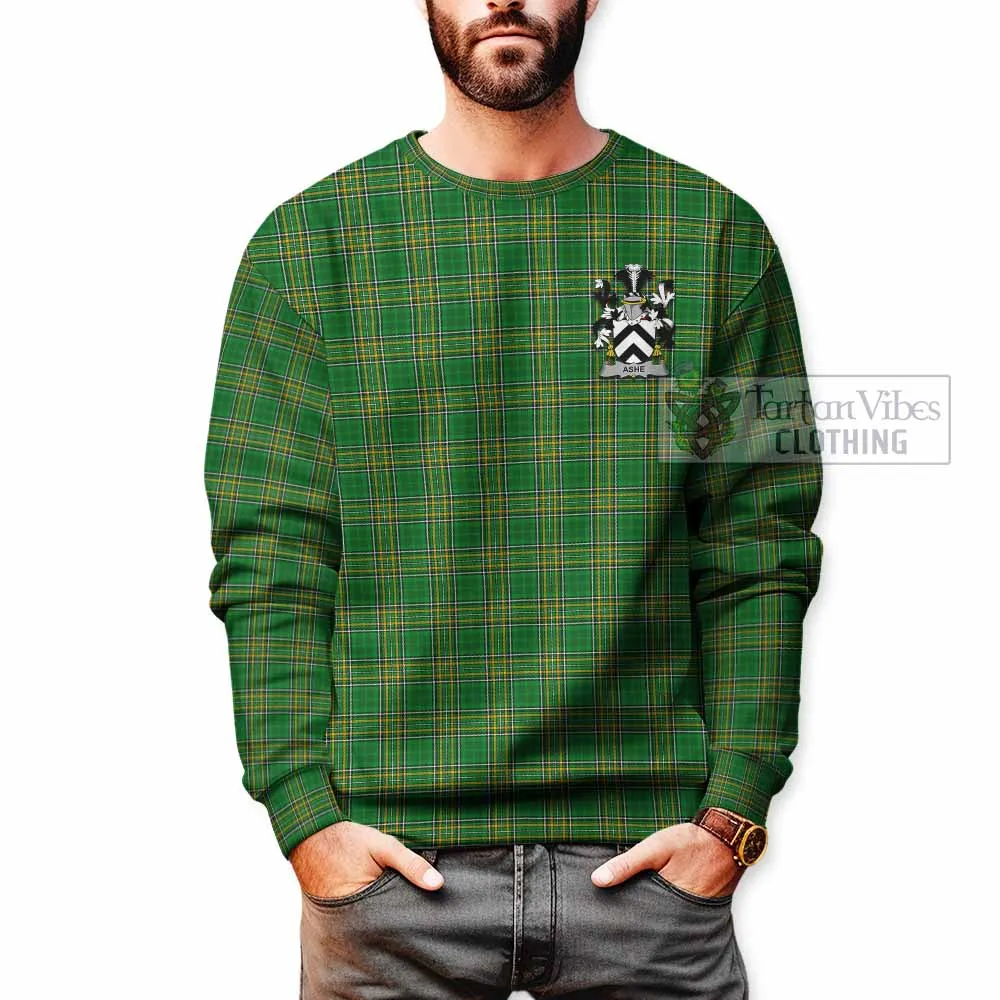 Ashe Irish Clan Tartan Sweatshirt with Coat of Arms