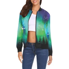 Aurora Medicine Animals Bomber Jacket for Women