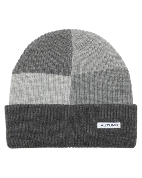 Autumn Patchwork Beanie - Grey