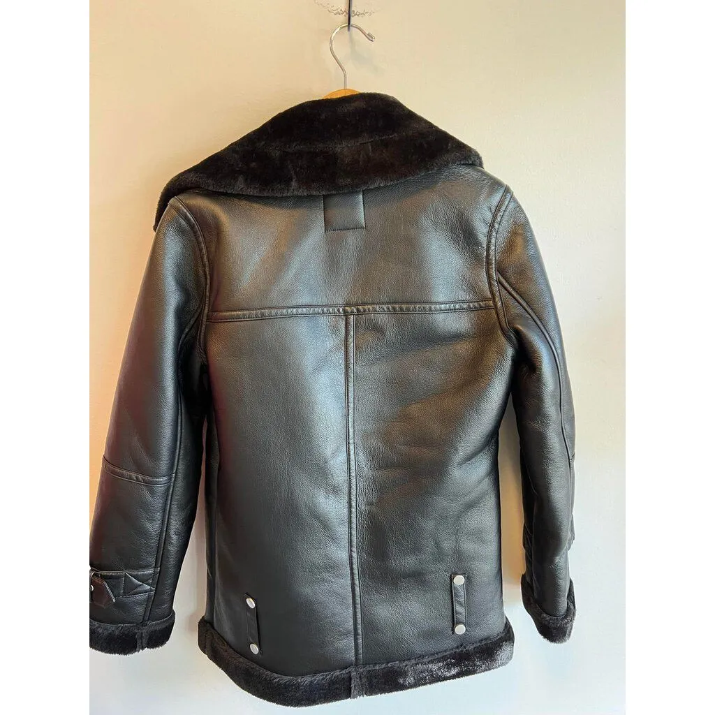 Avec Les Filles Faux Shearling Biker Jacket - Size XS