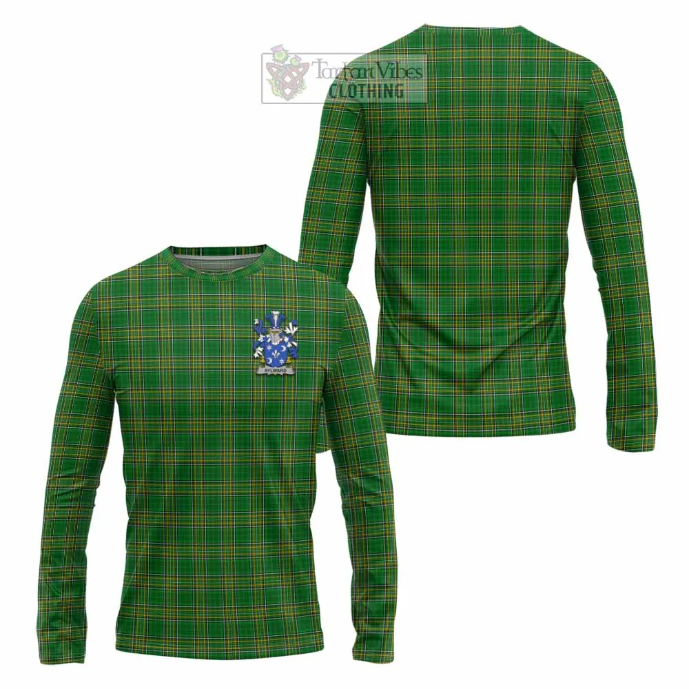 Aylward Irish Clan Tartan Long Sleeve T-Shirt with Coat of Arms