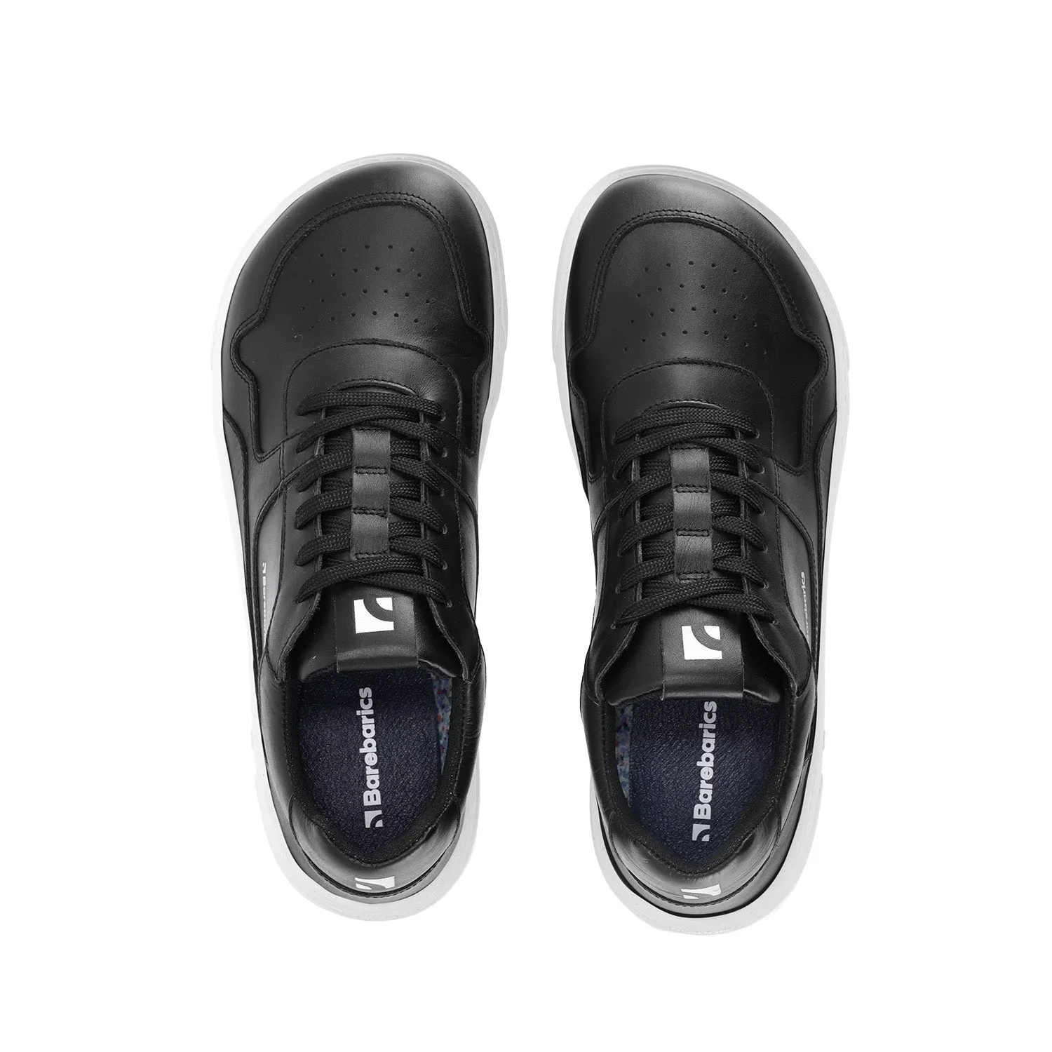 Barefoot Sneakers Barebarics Zing - Black & White - Leather CLEARANCE