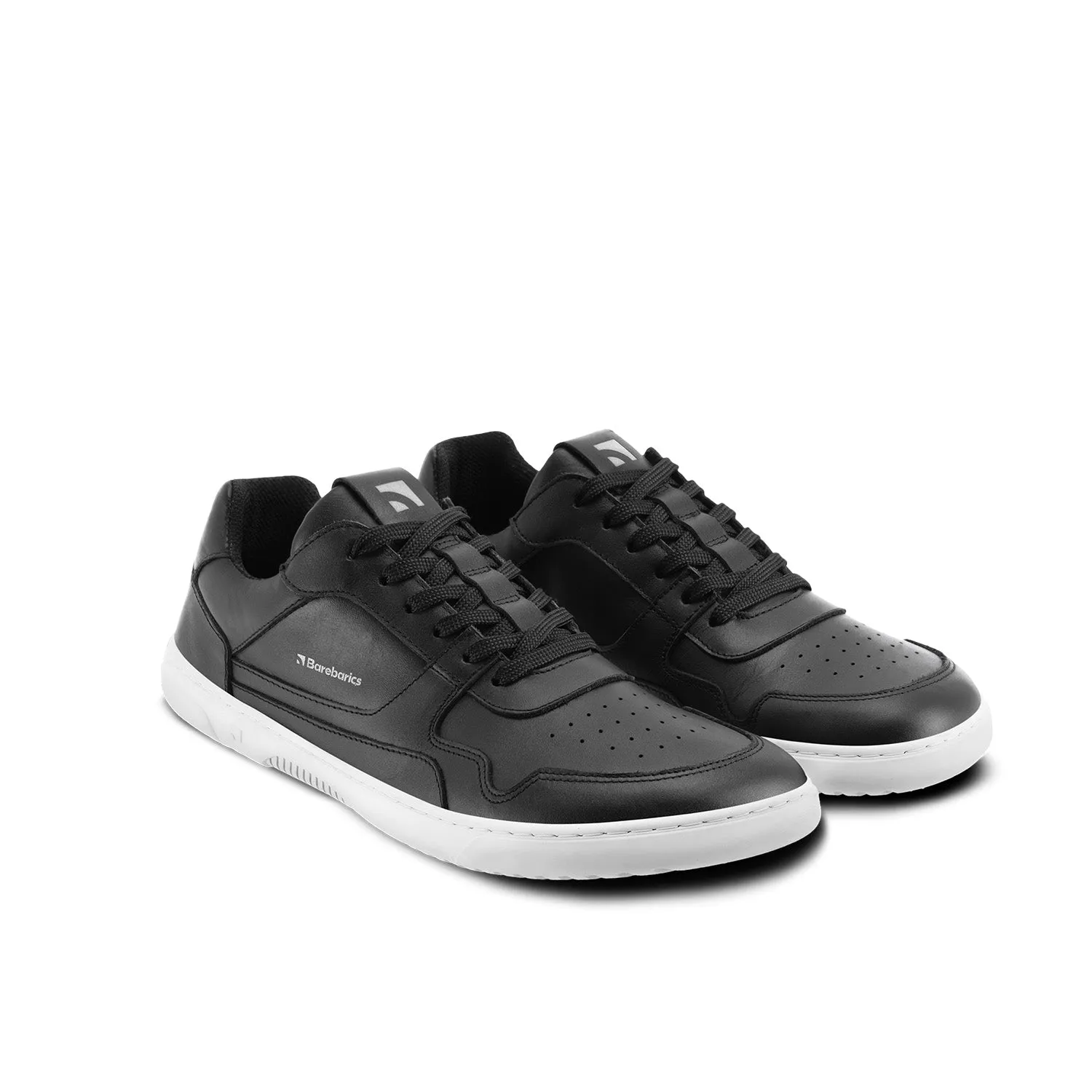 Barefoot Sneakers Barebarics Zing - Black & White - Leather CLEARANCE