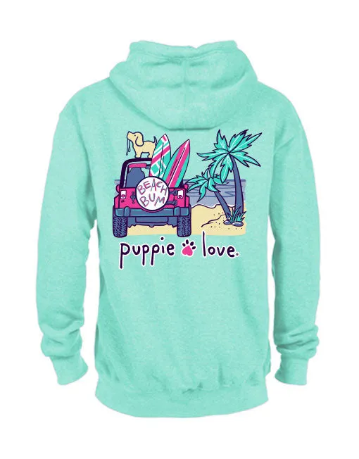 BEACH BUM PUP, ADULT HOODIE