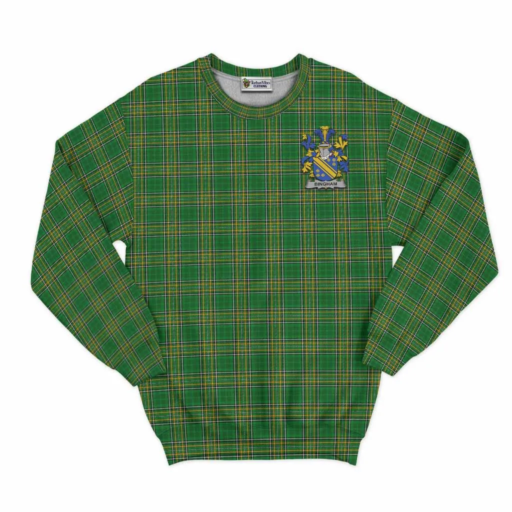 Bingham Irish Clan Tartan Sweatshirt with Coat of Arms