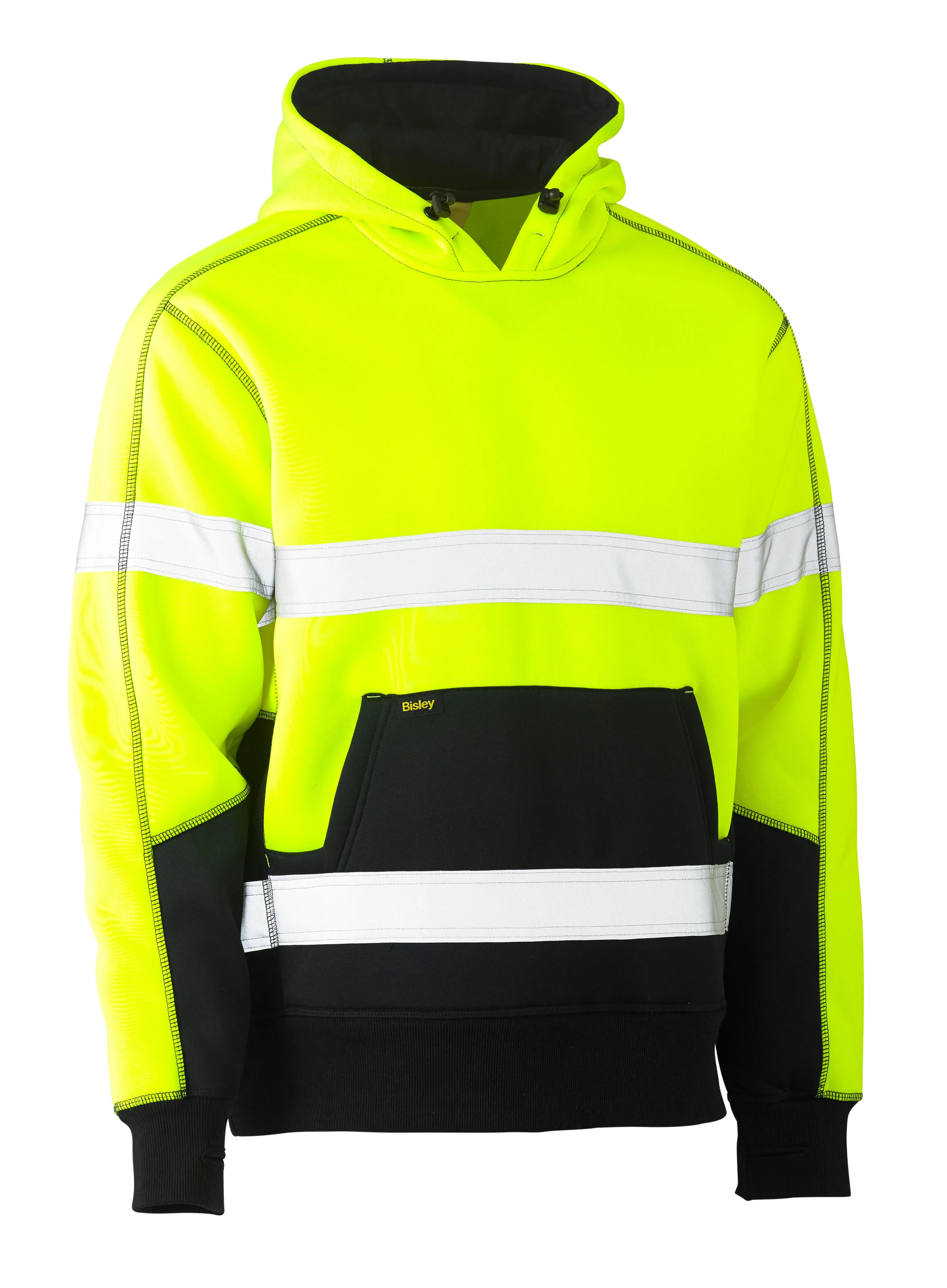 BK6619T Bisley Taped Hi Vis Two Tone Fleece Pullover Hoodie