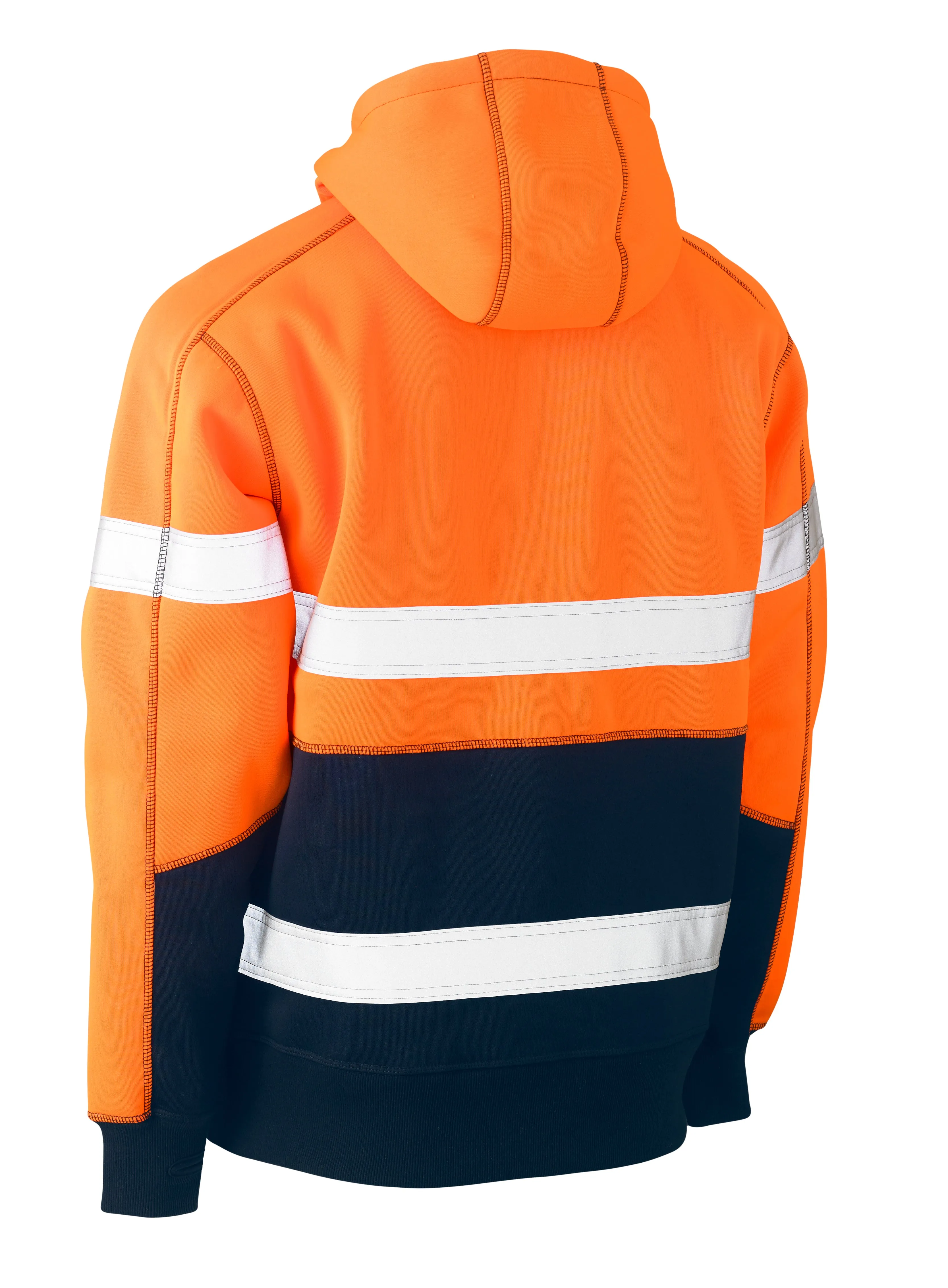 BK6619T Bisley Taped Hi Vis Two Tone Fleece Pullover Hoodie