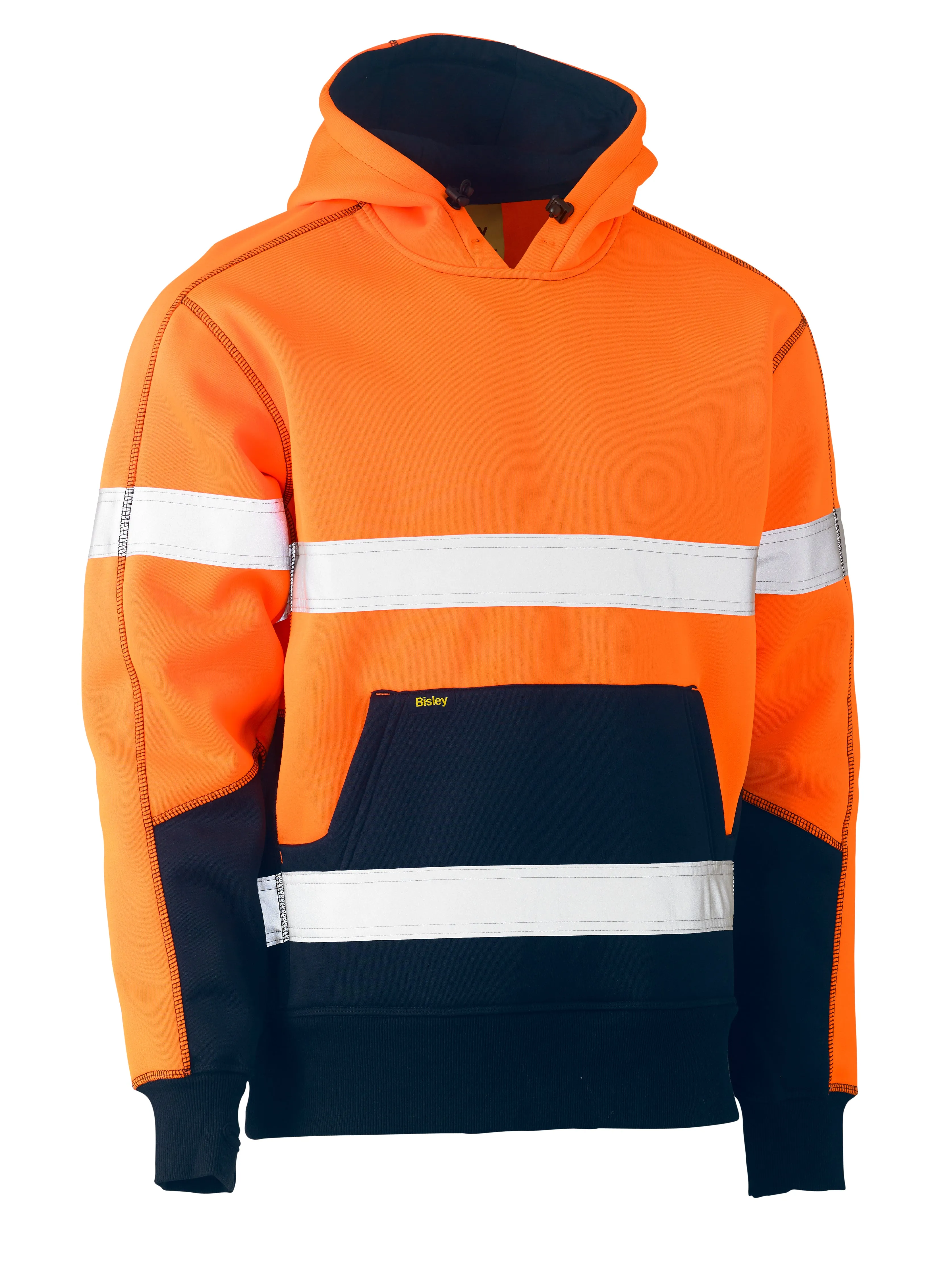 BK6619T Bisley Taped Hi Vis Two Tone Fleece Pullover Hoodie