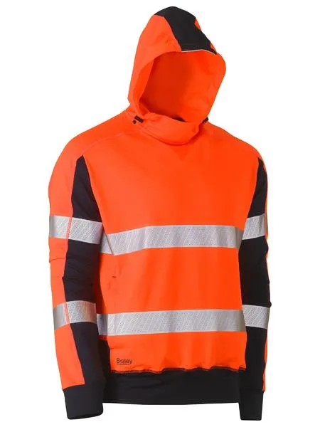 BK6815T Bisley Taped Hi Vis Stretchy Fleece Hoodie