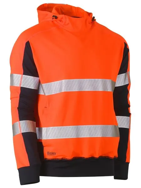 BK6815T Bisley Taped Hi Vis Stretchy Fleece Hoodie