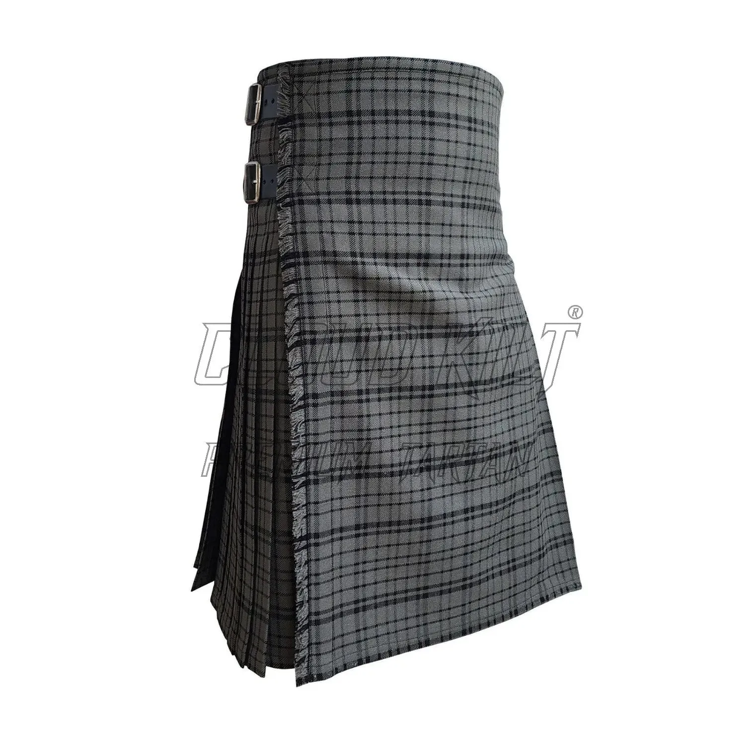 Black Dark Shadow Tartan Kilt