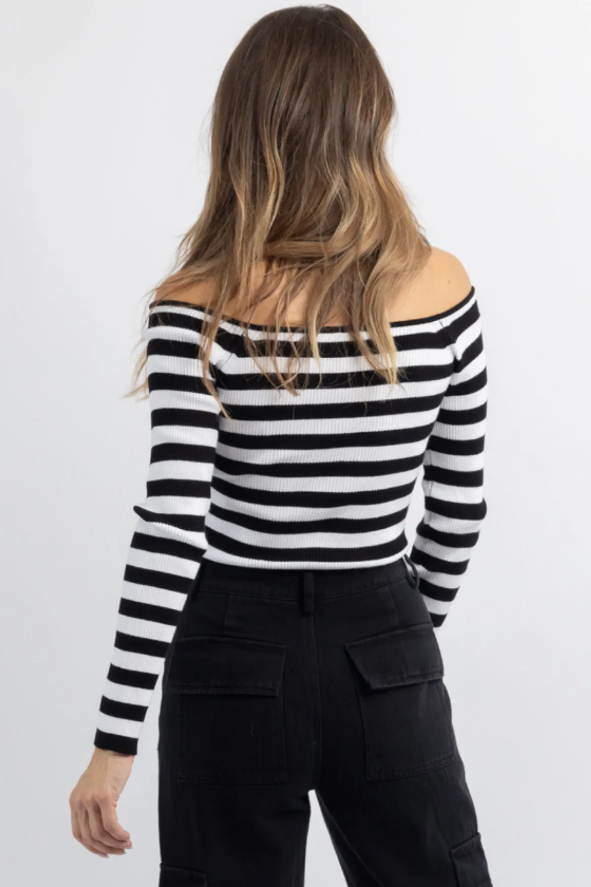 BLAZE B W STRIPED TOP