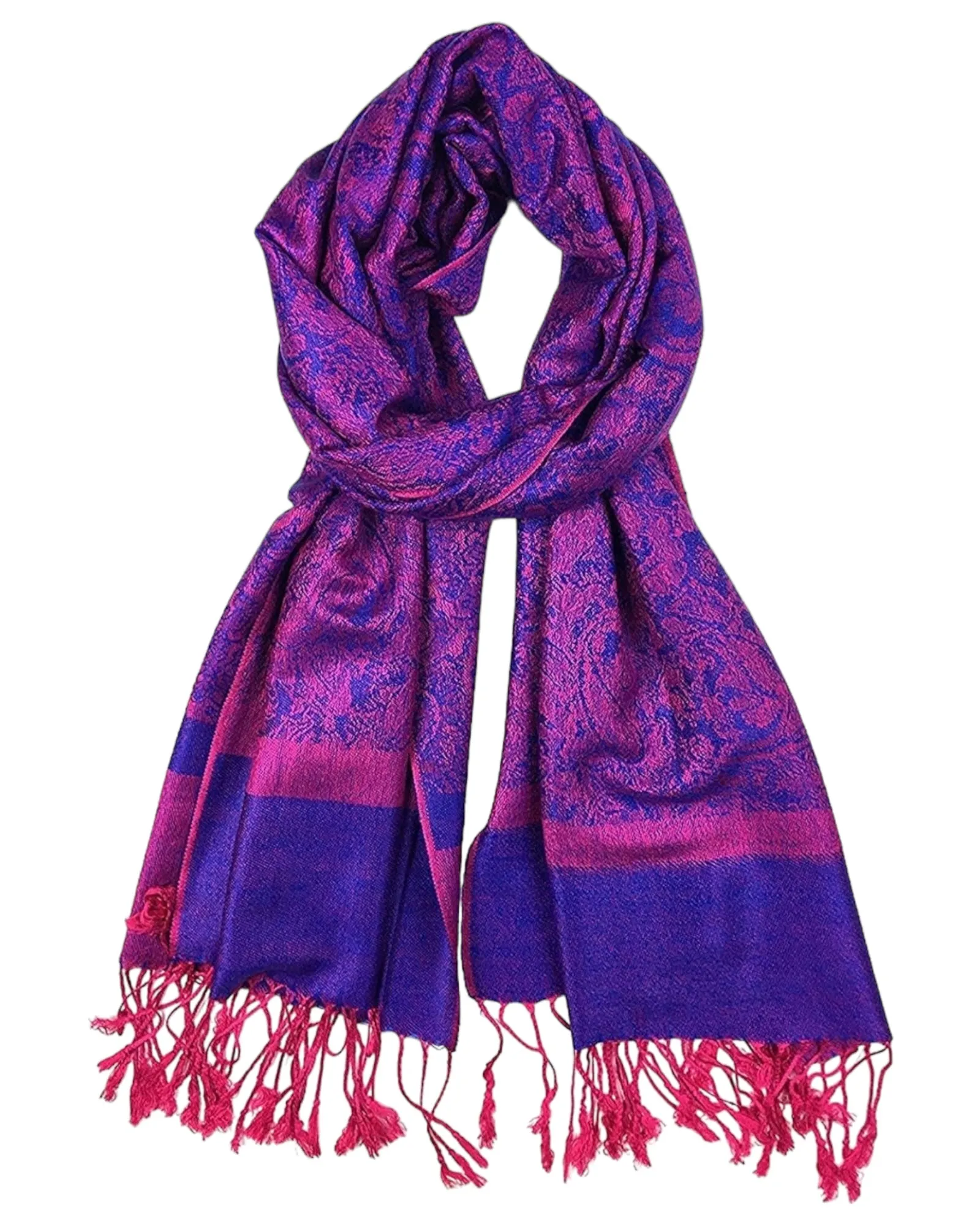 Blue & Pink Paisley Rave Pashmina