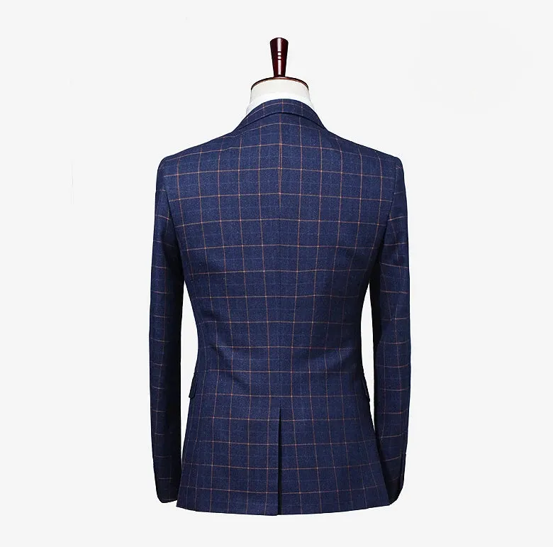 Blue Orange Check Blazer