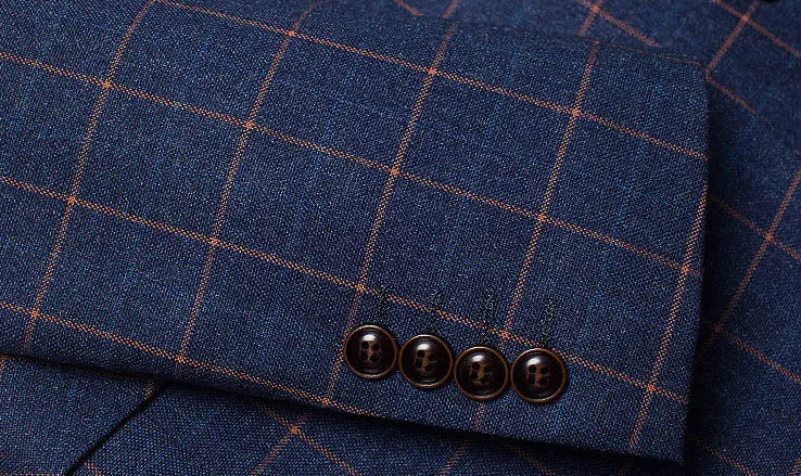 Blue Orange Check Blazer