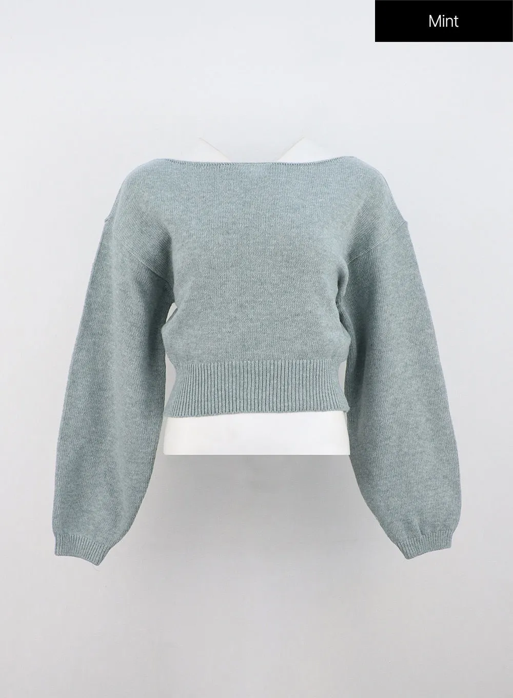 Boat Neck Knit Sweater ON320