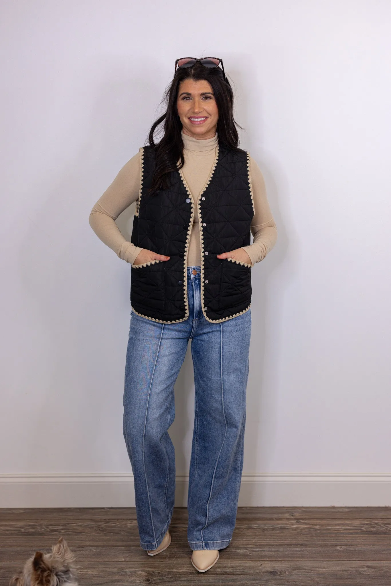 Bonfire Favorite Black Quilted Vest