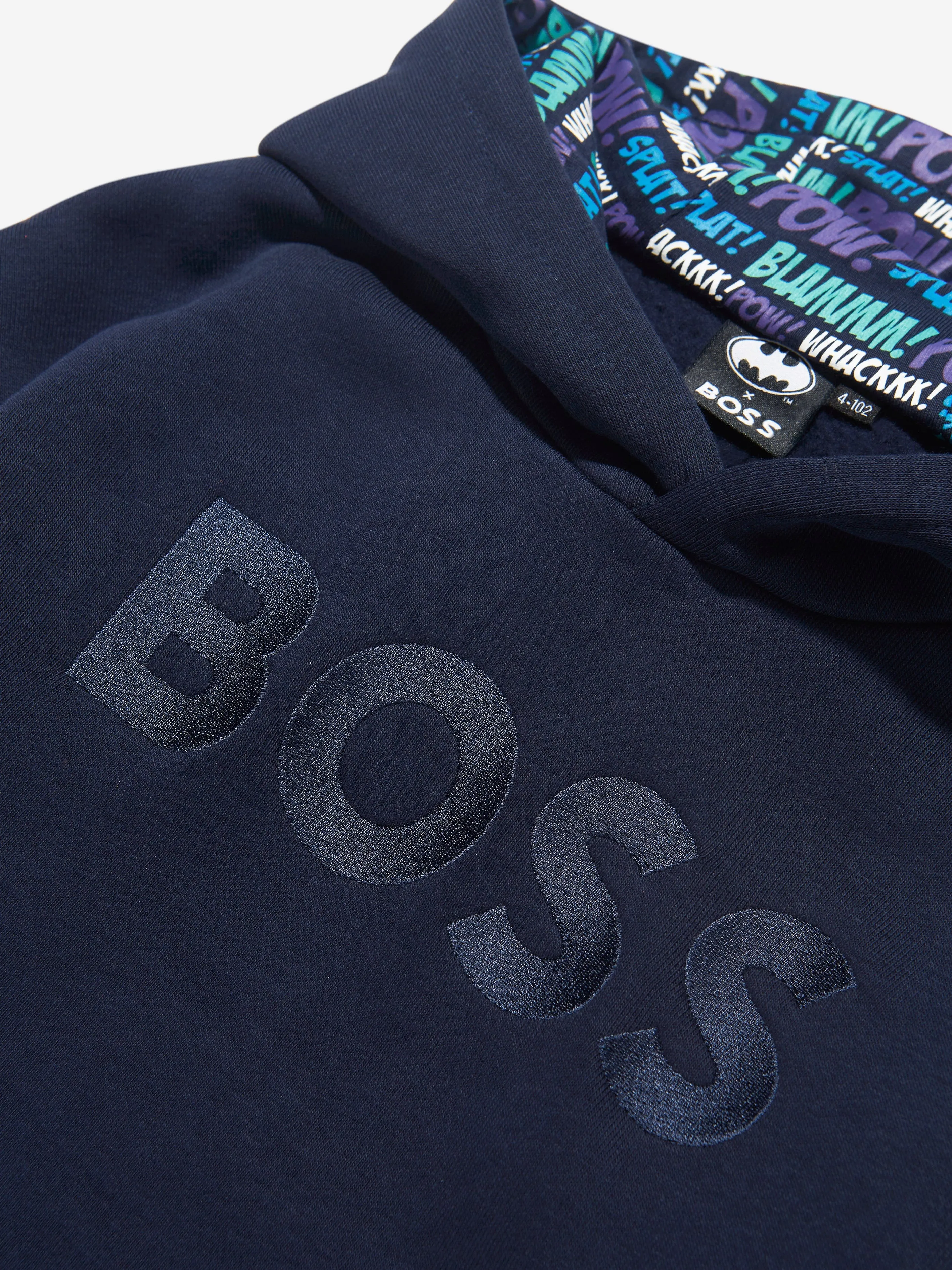 BOSS Girls Hooded Sweater Dress in Navy