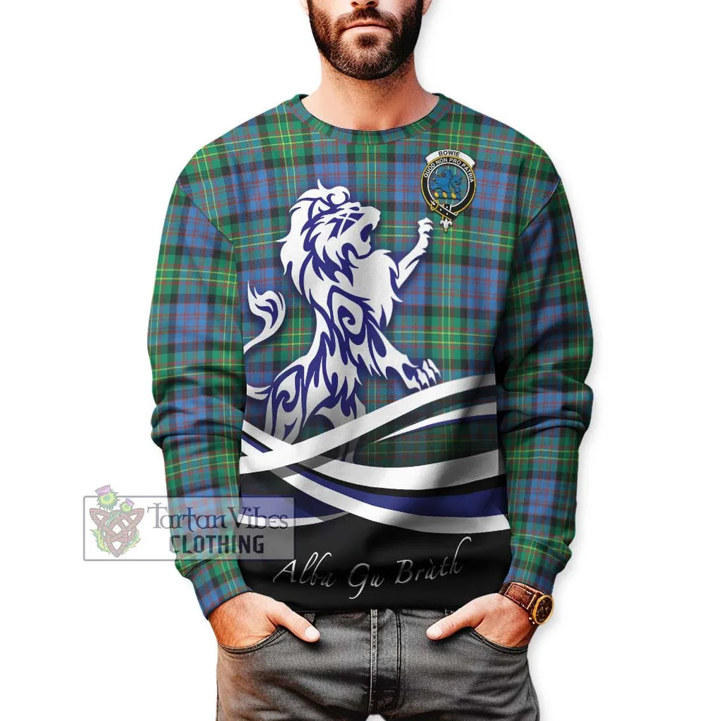 Bowie Ancient Tartan Sweatshirt with Alba Gu Brath Regal Lion Emblem