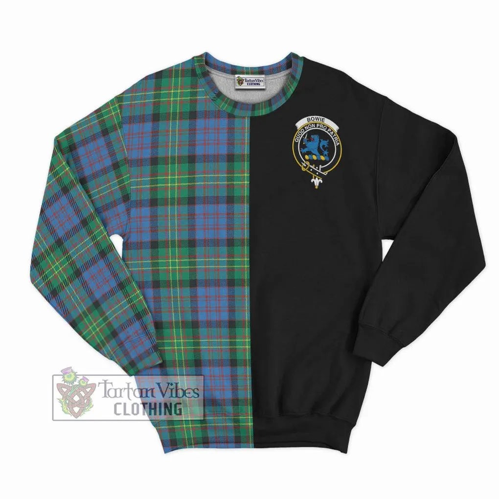 Bowie Ancient Tartan Sweatshirt with Family Crest and Half Of Me Style