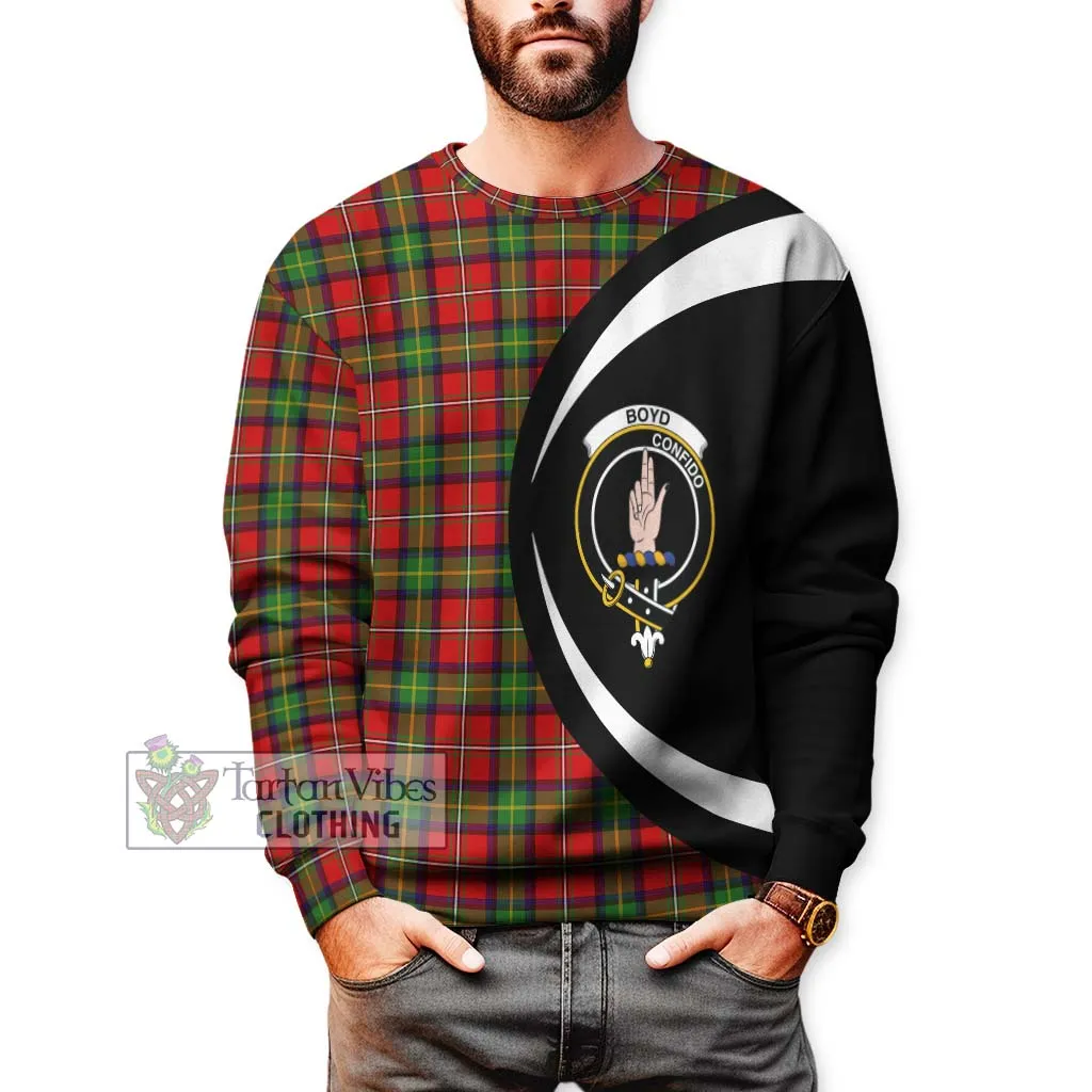 Boyd Tartan Sweatshirt with Family Crest Circle Style