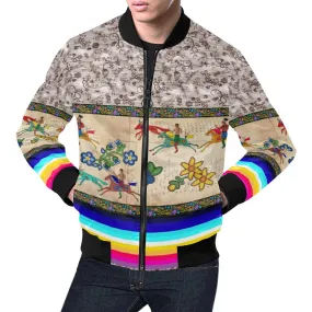 Brothers Race All Over Print Bomber Jacket for Men