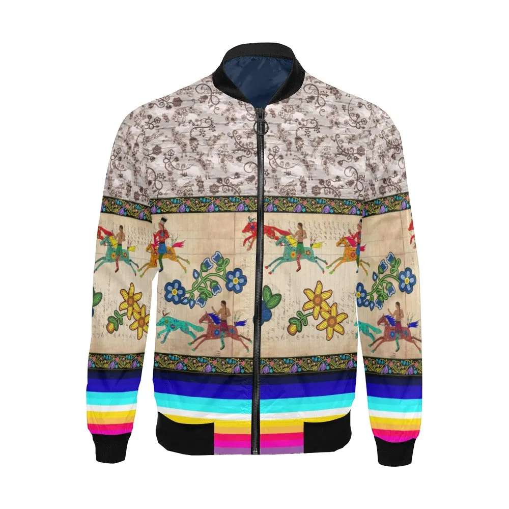 Brothers Race All Over Print Bomber Jacket for Men