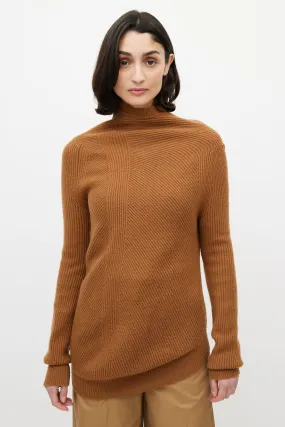 Brown Cashmere Turtleneck Sweater