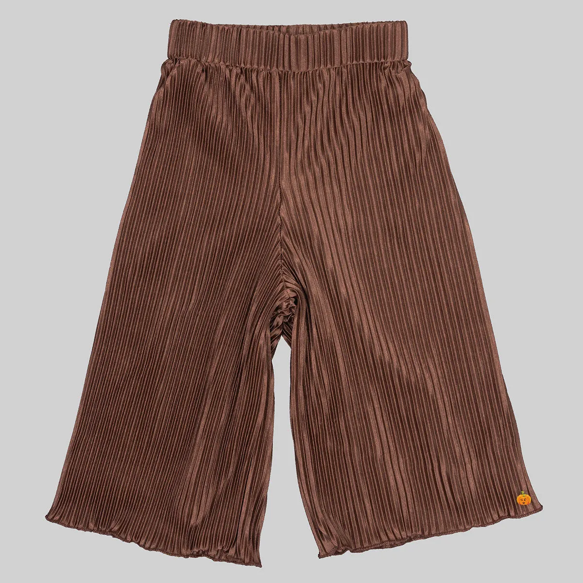 Brown Striped Girls Culottes with Top