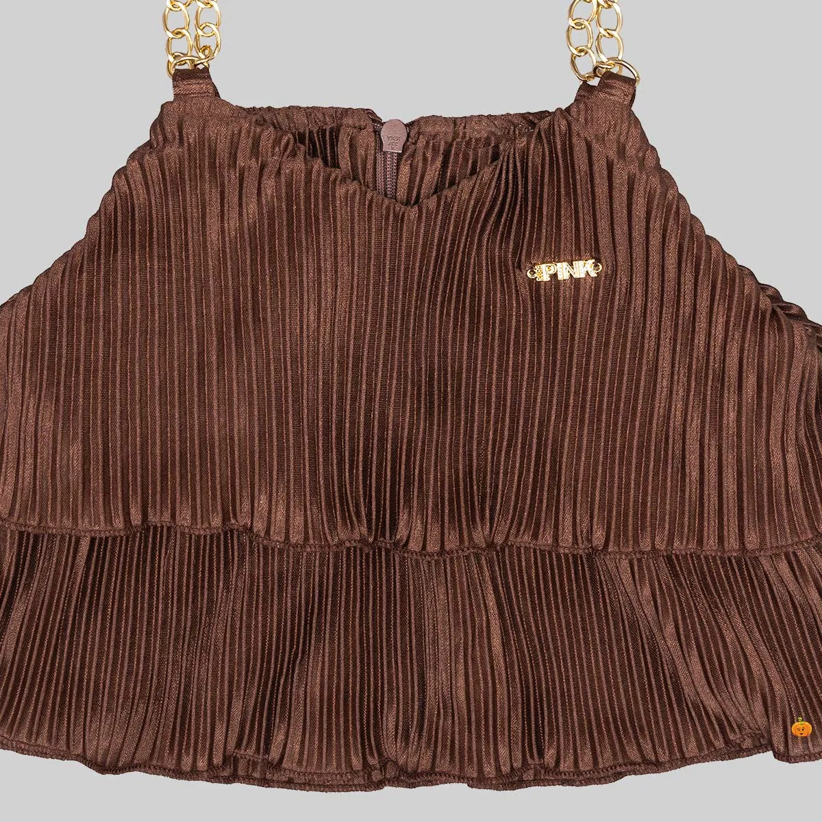 Brown Striped Girls Culottes with Top