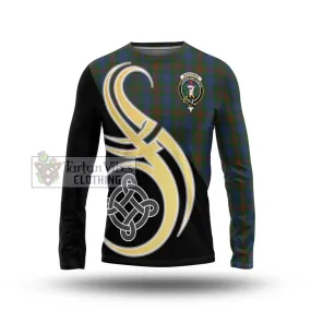 Buchanan Hunting Tartan Long Sleeve T-Shirt with Family Crest and Celtic Symbol Style