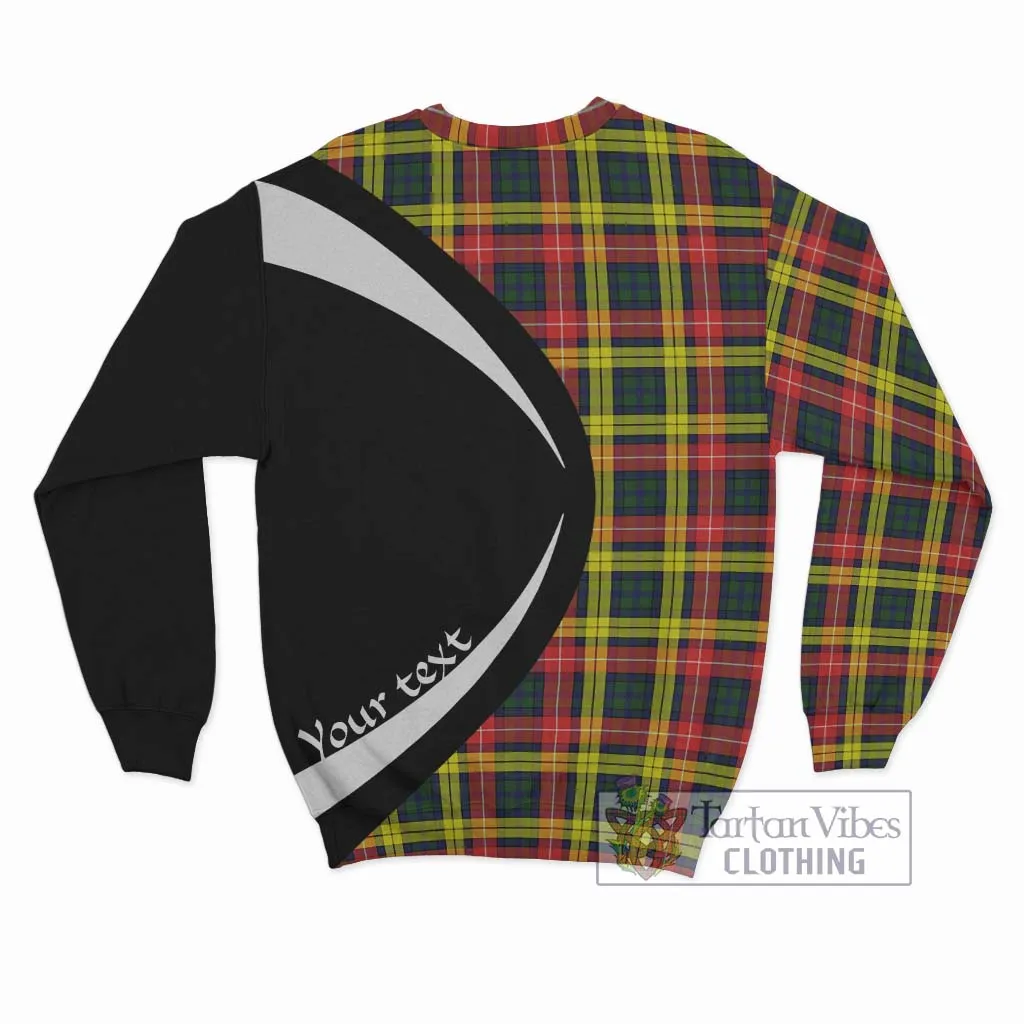 Buchanan Modern Tartan Sweatshirt with Family Crest Circle Style