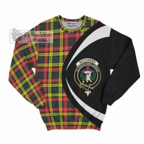 Buchanan Modern Tartan Sweatshirt with Family Crest Circle Style