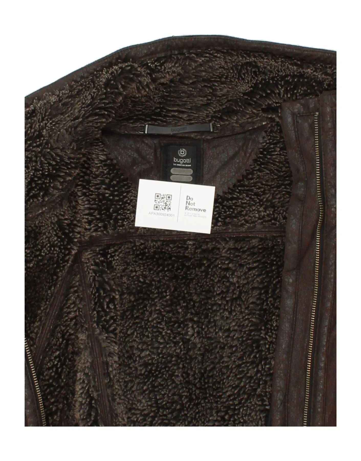 BUGATTI Womens Shearling Jacket UK 14 Medium Brown