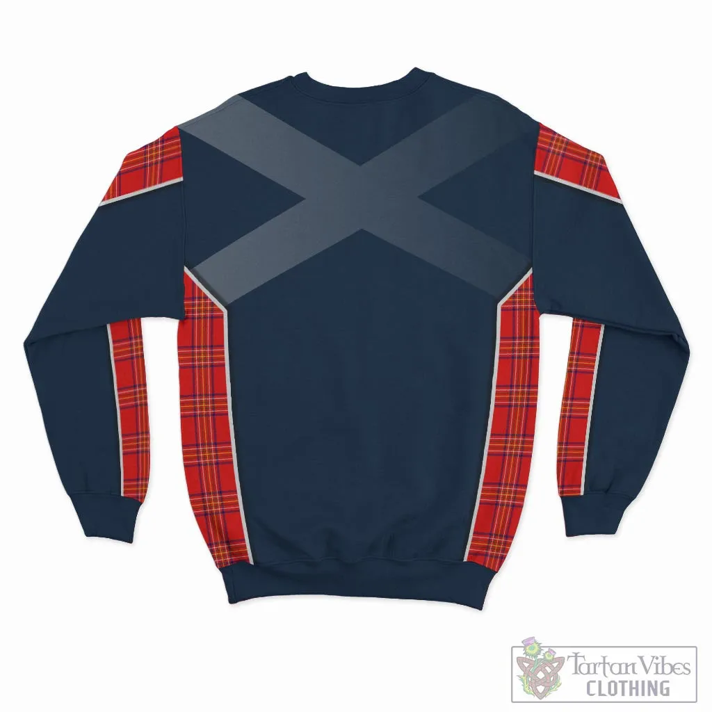 Burnett Modern Tartan Sweatshirt with Family Crest and Scottish Thistle Vibes Sport Style